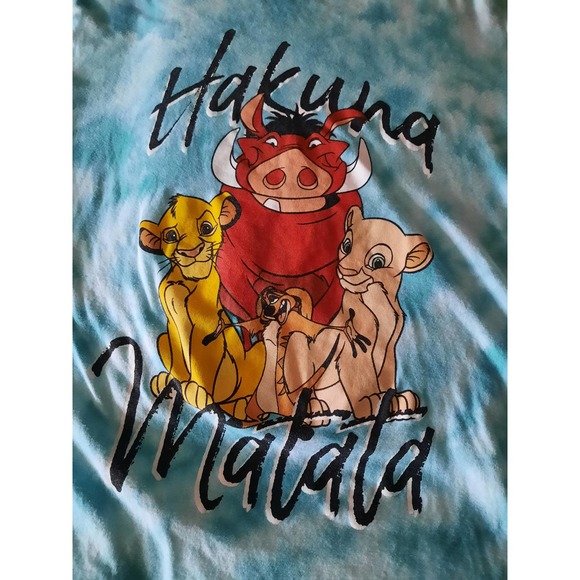 Disney Hakuna Matata blue tye dye short sleeve girls t-shirt - Picture 4 of 6